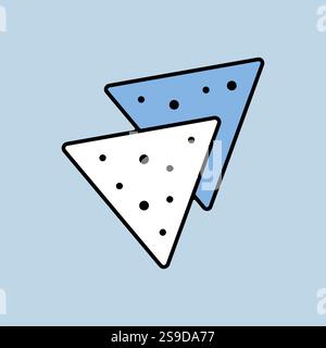 Tortilla chips or nachos tortillas vector icon. Fast food sign. Graph symbol for cooking web site and apps design, logo, app, UI Stock Vector