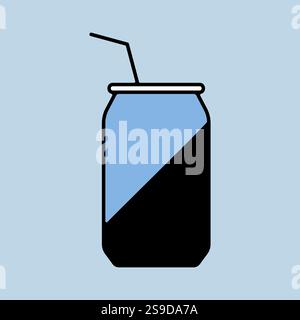 Soda cans vector icon. Fast food sign. Graph symbol for cooking web site and apps design, logo, app, UI Stock Vector
