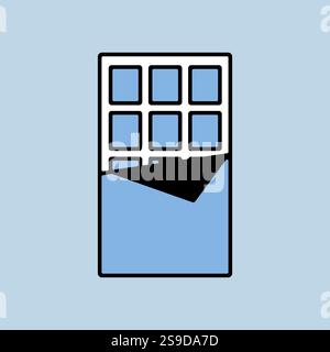 Chocolate bar vector icon. Fast food sign. Graph symbol for cooking web site and apps design, logo, app, UI Stock Vector
