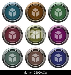 Set of colorful buttons or badges Stock Vector