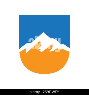 Initial Monogram Letter U Mountain Logo. Explore Mountain Adventure Symbol Stock Vector