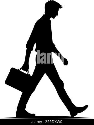 Man walking with Suitcase Icon vector illustration. Flat icon. Stock Vector