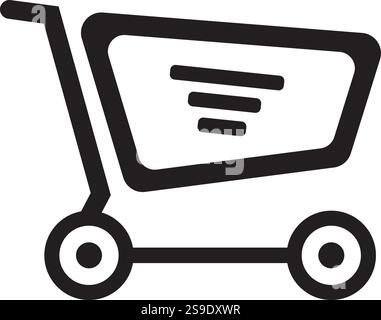 Shopping Cart Icon Vector, Shopping Trolley Icon, Shopping Cart Logo, Container For Goods And Products, Economics Symbol simple flat design. Stock Vector