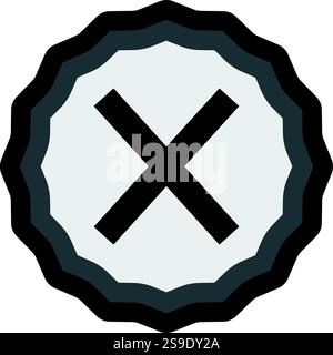 Cross Sign or Wrong sign icon on transparent background. cancel icon Stock Vector