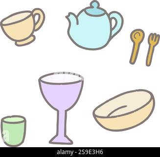 Kitchenware icon vector art cute by garlic mystudio Stock Vector