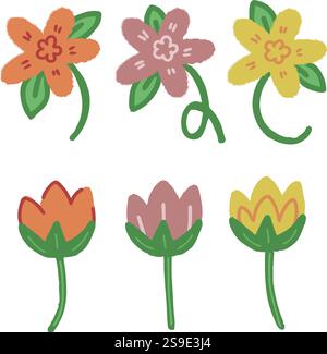 Aesthetic flower icon vector art by garlic mystudio Stock Vector