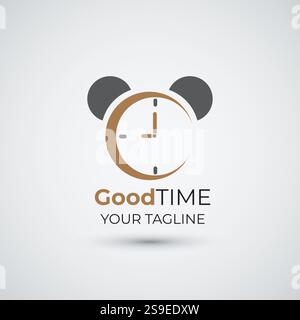 Time clock logo design abstract template Stock Vector
