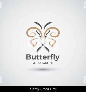 Abstract butterfly logo design icon template Stock Vector