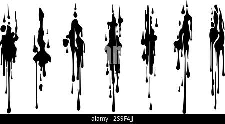 Paint dripping liquid flows Stock Vector