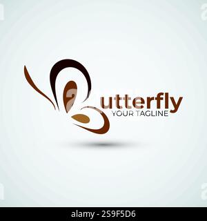 Letter B butterfly logo design template Stock Vector