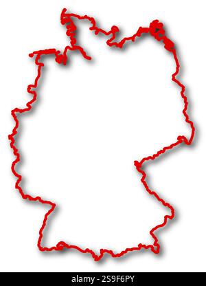 Germany 3d map with borders of regions. Vector illustration Stock ...