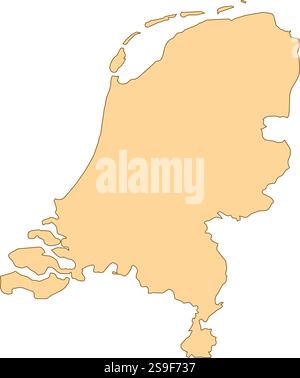 Map of Netherlands with the provinces. Stock Vector