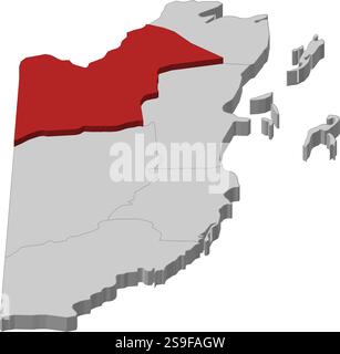 Belize orange marked in political map of Central America. Simple flat ...