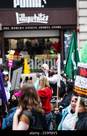 Protesters taking part in Counter protest against tommy Robinson and a protest He organized on the 26 October 2024 in Central London. Stock Photo