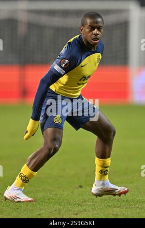 Noah Sadiki (27) of Union pictured during the Jupiler Pro League season 2024 2025 matchday 30