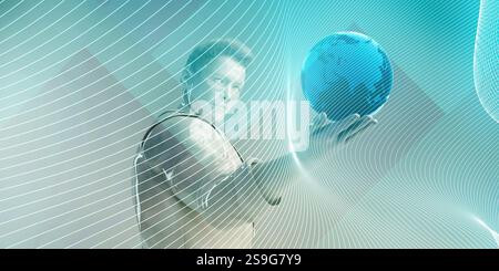 Digital Identity Management as New Technology Art Stock Photo