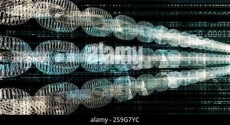 Futuristic Background with Blocks of Data as Tech Theme Stock Photo