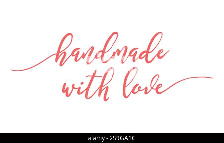 Handmade with Love for Your Order quote card. Modern, simple, minimal typographic design. Isolated on white background Stock Vector