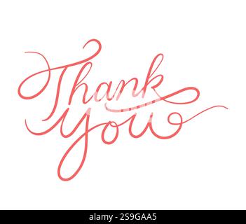 Thank You card. Hand drawn positive quote. Modern brush calligraphy. Isolated on white background Stock Vector