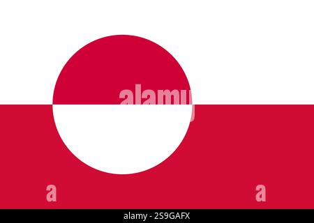 Flag of Greenland. Vector illustration Stock Vector