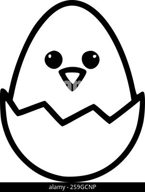 Hatching chick silhouette perfect for Easter crafts, spring decor, and sublimation projects Stock Vector