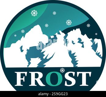 aurora borealis and frost logo Stock Vector