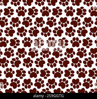 Doodle dog paw seamless pattern vector background. puppy paw track. Abstract dog paw seamless pattern for card, invitation, poster, banner, placard, d Stock Vector