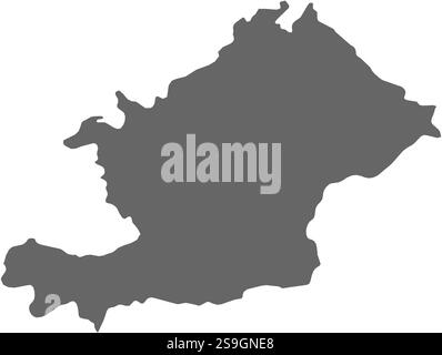 Map of Kyrgyzstan as a gray piece, Osh is highlighted in red Stock ...
