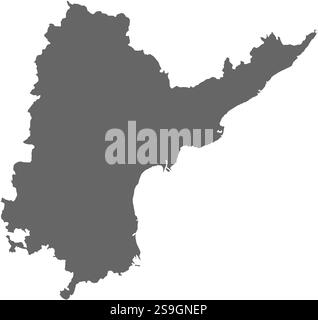 Andhra Pradesh, India. Simple vector map. State shape. Outline style ...