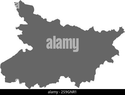 Map of India as a gray piece., Bihar is highlighted in red Stock Vector ...