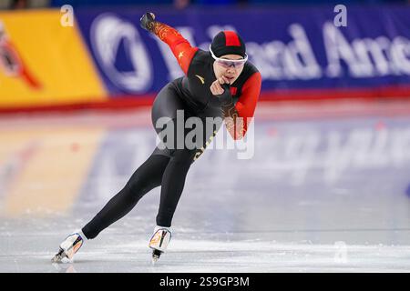 CALGARY, CANADA - JANUARY 26: Shihui Yu of China, Ruining Tian of China ...