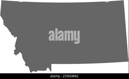 Map of Montana, a province of United States. Stock Vector