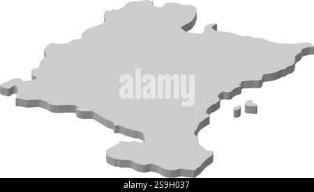 Map of Navarre, a province of Spain. Stock Vector