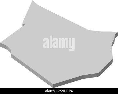 Map of Deir ez-Zor, a province of Syria. Stock Vector