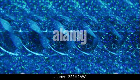 Blur glitter confetti. Shiny effect. Sparkling radiant blue green multicolor dots brilliant particles turning on abstract background. Stock Photo