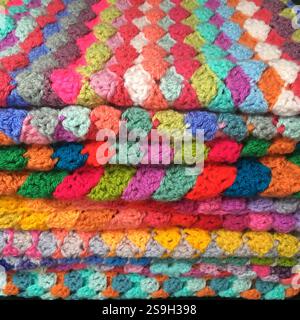 Crocheted blankets Stock Photo