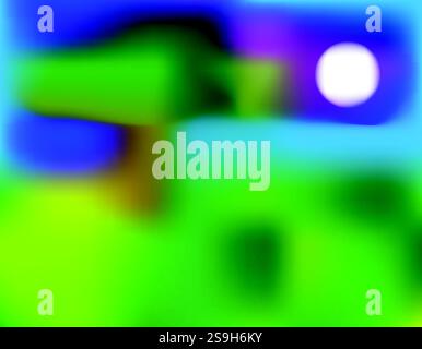 Blurry landscape with moon card; vivid wallpaper design for greeting cards, posters, invitations events Stock Vector