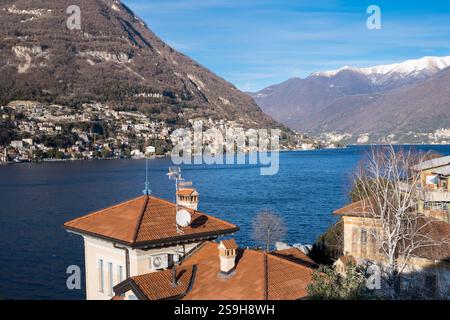 A view on the Como Lake as seen from the village of Torno in the Italian Lake District, Italy Stock Photo
