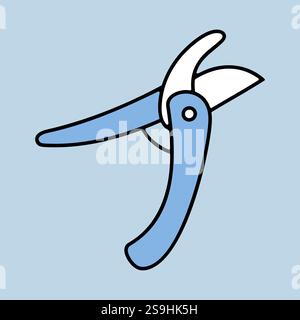 Pruning scissors, garden secateurs vector icon. Graph symbol for agriculture, garden and plants web site and apps design, logo, app, UI Stock Vector