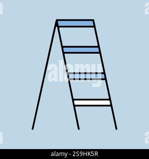 Garden stairs, stepladder isolated vector icon. Graph symbol for agriculture, garden and plants web site and apps design, logo, app, UI Stock Vector