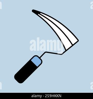 Garden sickle isolated vector icon. Graph symbol for agriculture, garden and plants web site and apps design, logo, app, UI Stock Vector