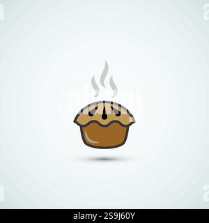 Pie cake logo and icon design template Stock Vector