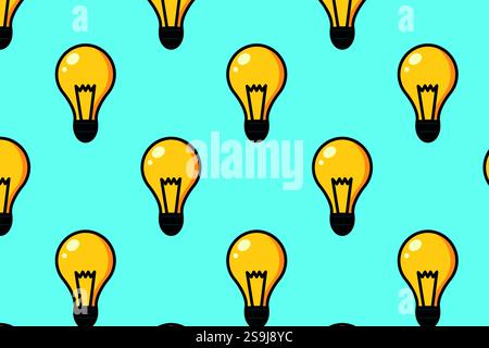 Seamless pattern of glowing lamps. Vector illustration. Stock Vector