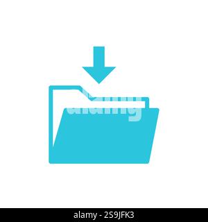 Save files and data icon. Isolated on white. Blue icon set. Stock Vector