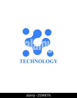 abstract blue tech Logo Design, technology logo design vector illustration Stock Vector