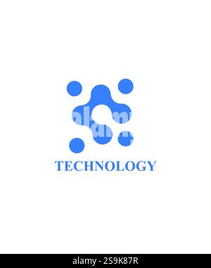 abstract blue tech Logo Design, technology logo design vector illustration Stock Vector