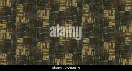 A pattern made  of a generic historic silicon wafer Stock Photo