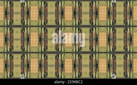 A pattern made of Extreme macro of a generic historic silicon wafer Stock Photo