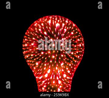 Decorative festive red Infinity 3D Firework light bulb Stock Photo