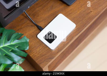Interior with wi-fi router Stock Photo - Alamy